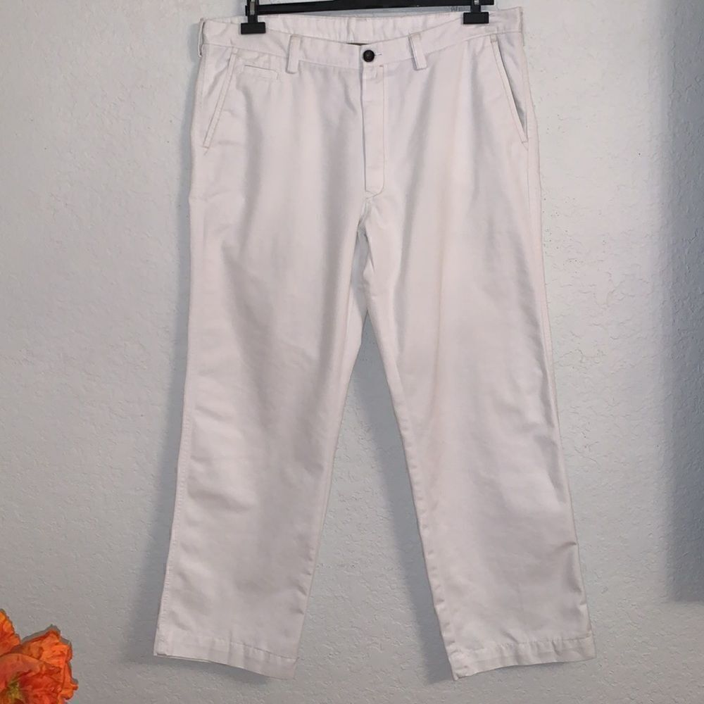 Reprieve Men’s Cotton Blend Relaxed Straight Life Khaki White Pants Size 40/30